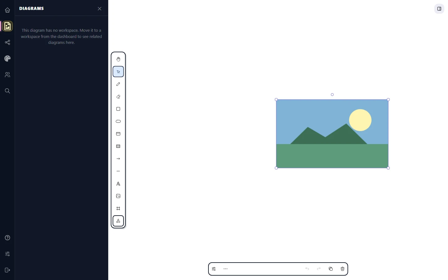 A PNG file dragged from the operating system file manager onto the CorriDraw canvas, showing the drop indicator