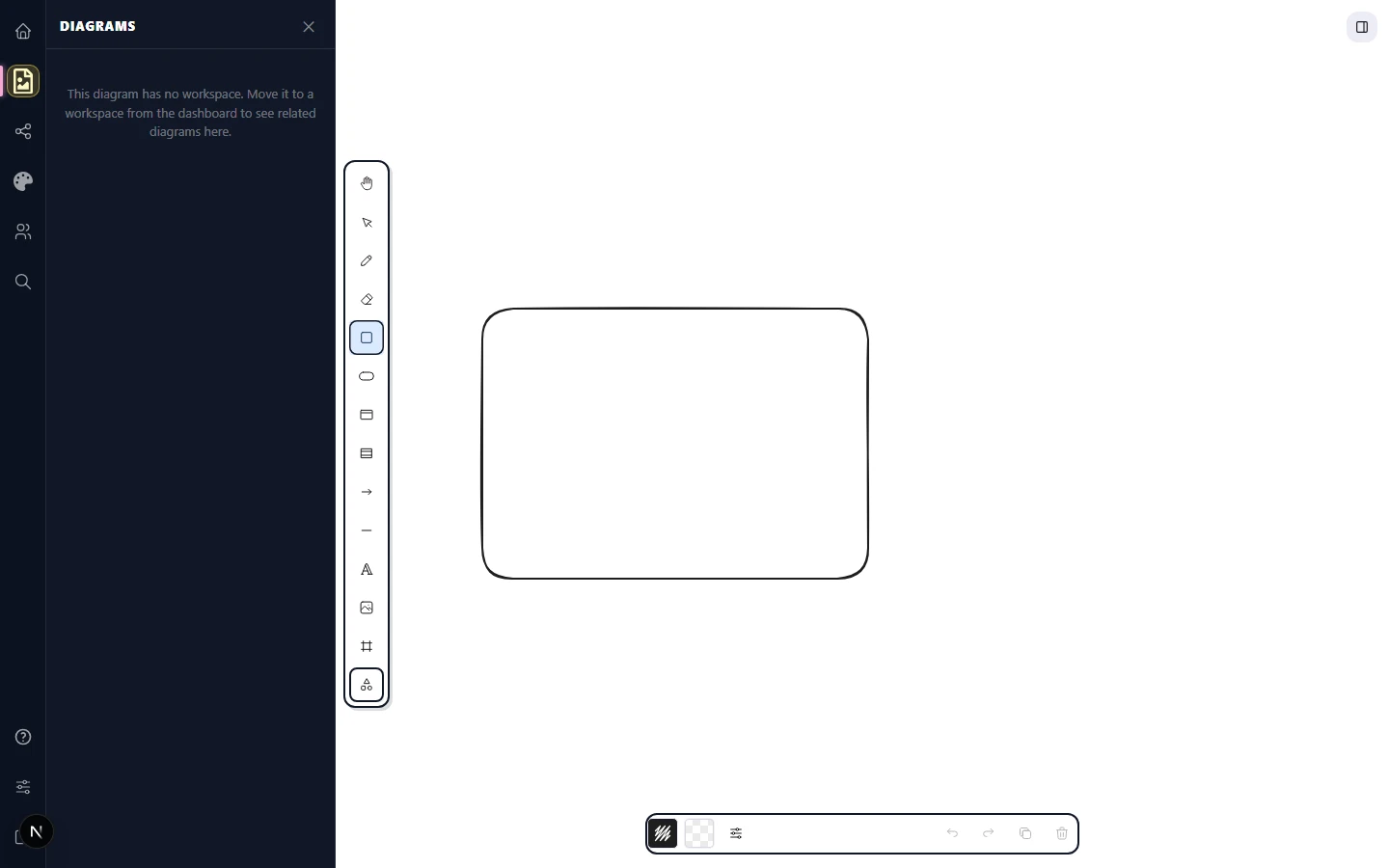 Dragging a rectangle on the canvas with the live size label visible at the bottom-right of the bounding box